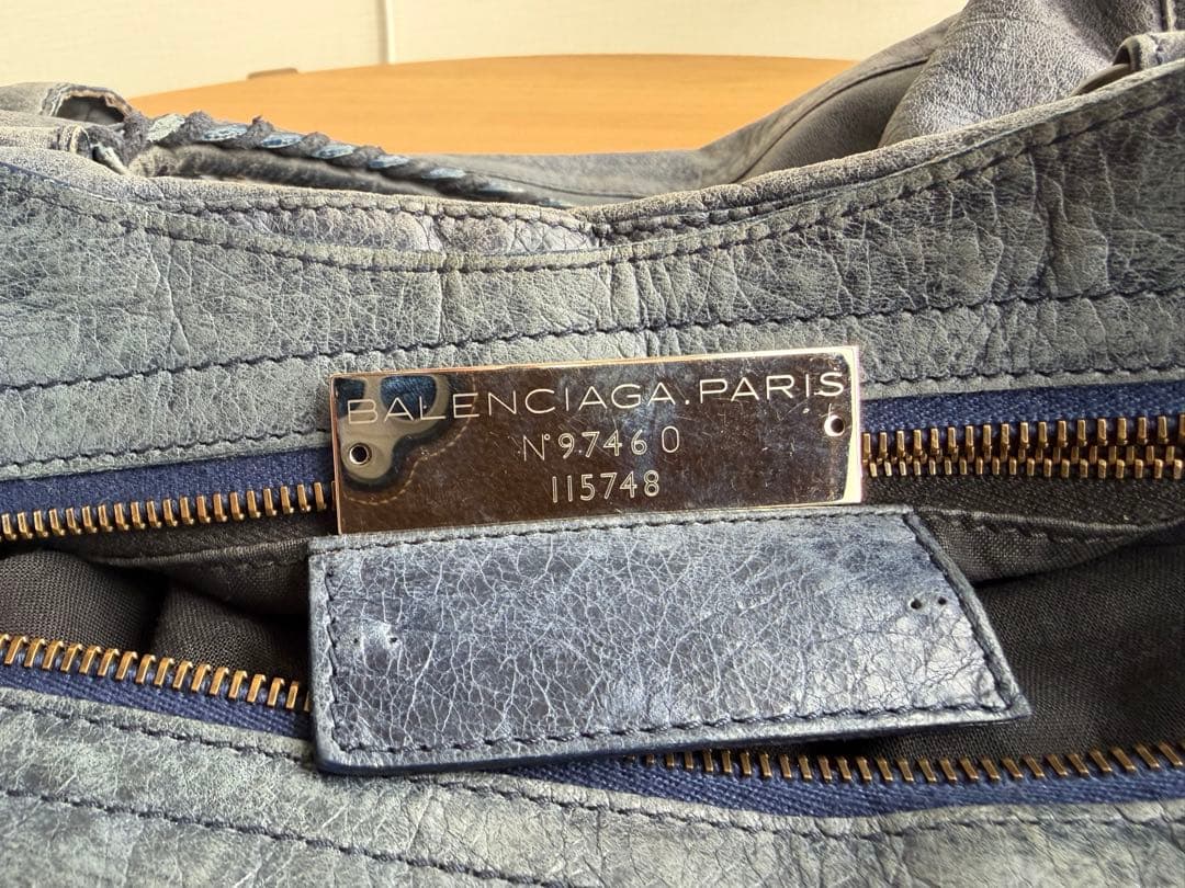 BALENCIAGA ブルー　バッグ 保存袋付き