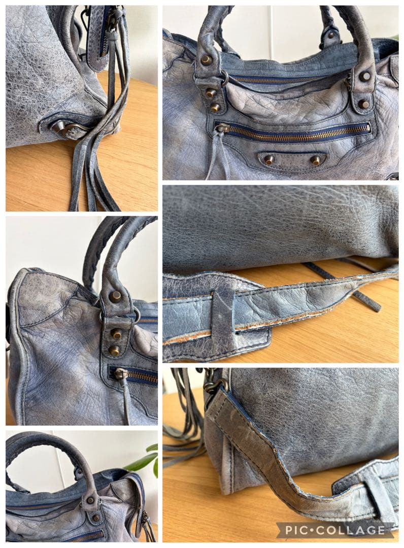 BALENCIAGA ブルー　バッグ 保存袋付き