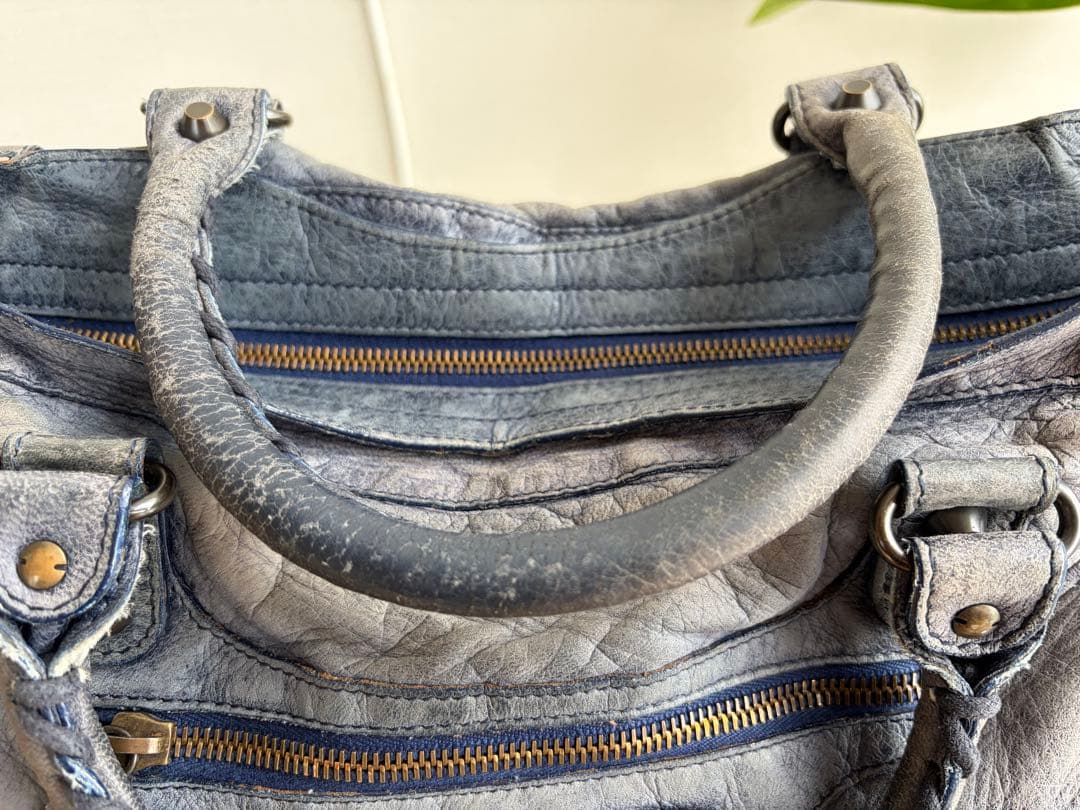 BALENCIAGA ブルー　バッグ 保存袋付き