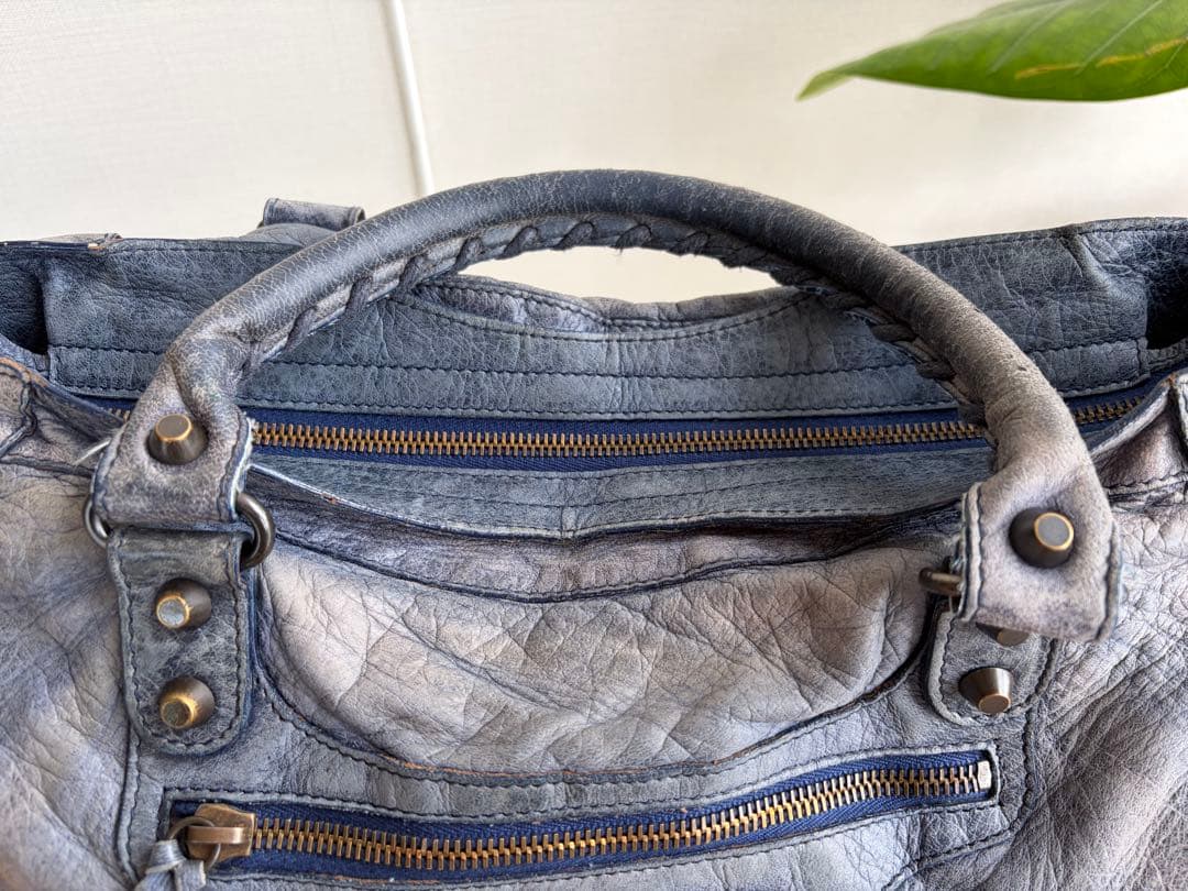 BALENCIAGA ブルー　バッグ 保存袋付き