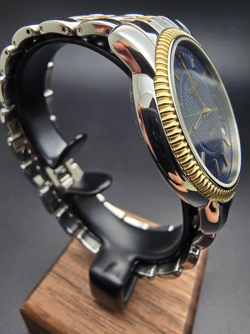 電池交換済 研磨済 TISSOT ティソ バラード ネイビー ゴールド