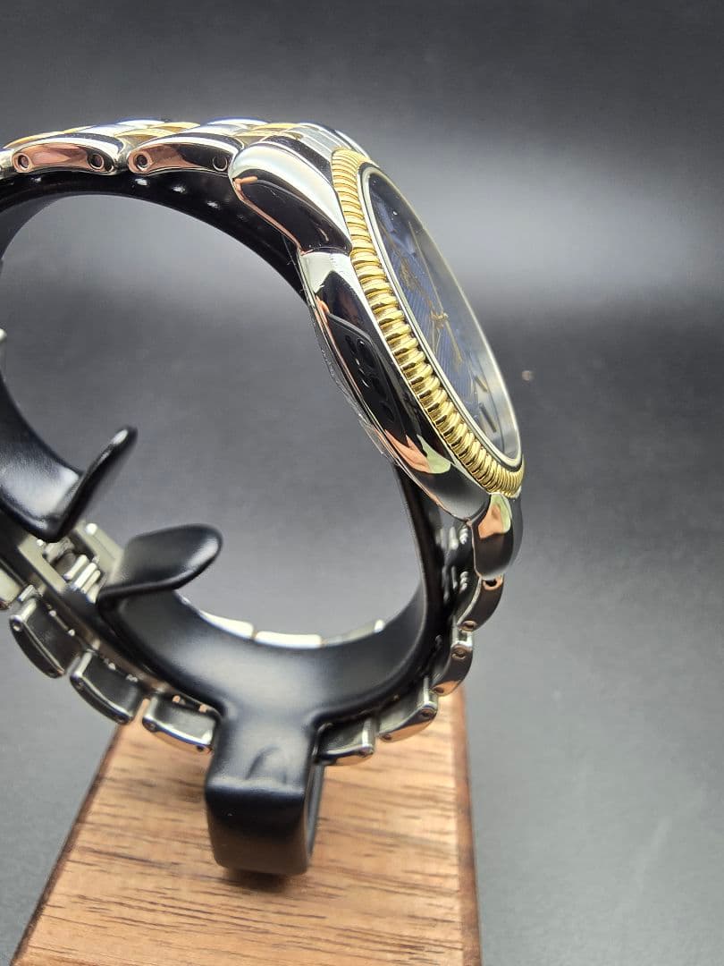 電池交換済 研磨済 TISSOT ティソ バラード ネイビー ゴールド