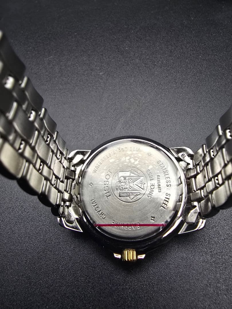 電池交換済 研磨済 TISSOT ティソ バラード ネイビー ゴールド