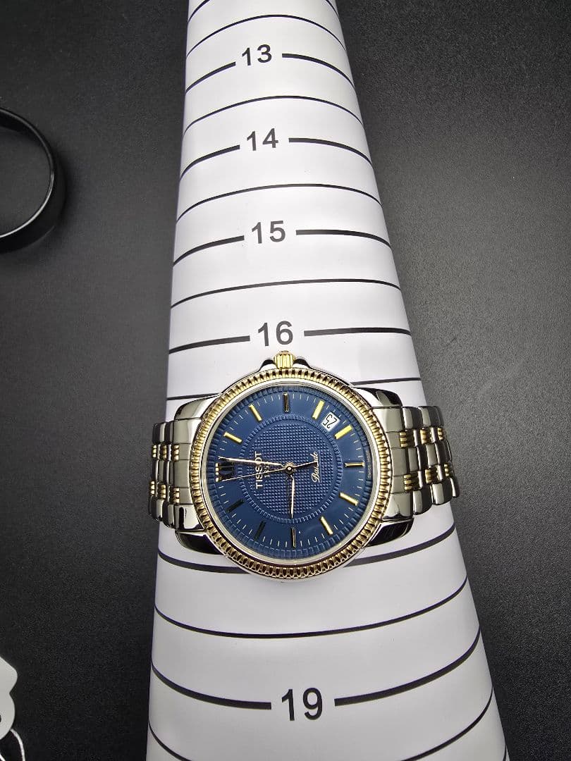 電池交換済 研磨済 TISSOT ティソ バラード ネイビー ゴールド
