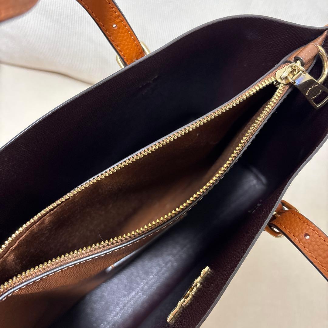 COACH NEWYORK アウトレット品　バッグ オレンジブラウン　レザー美品