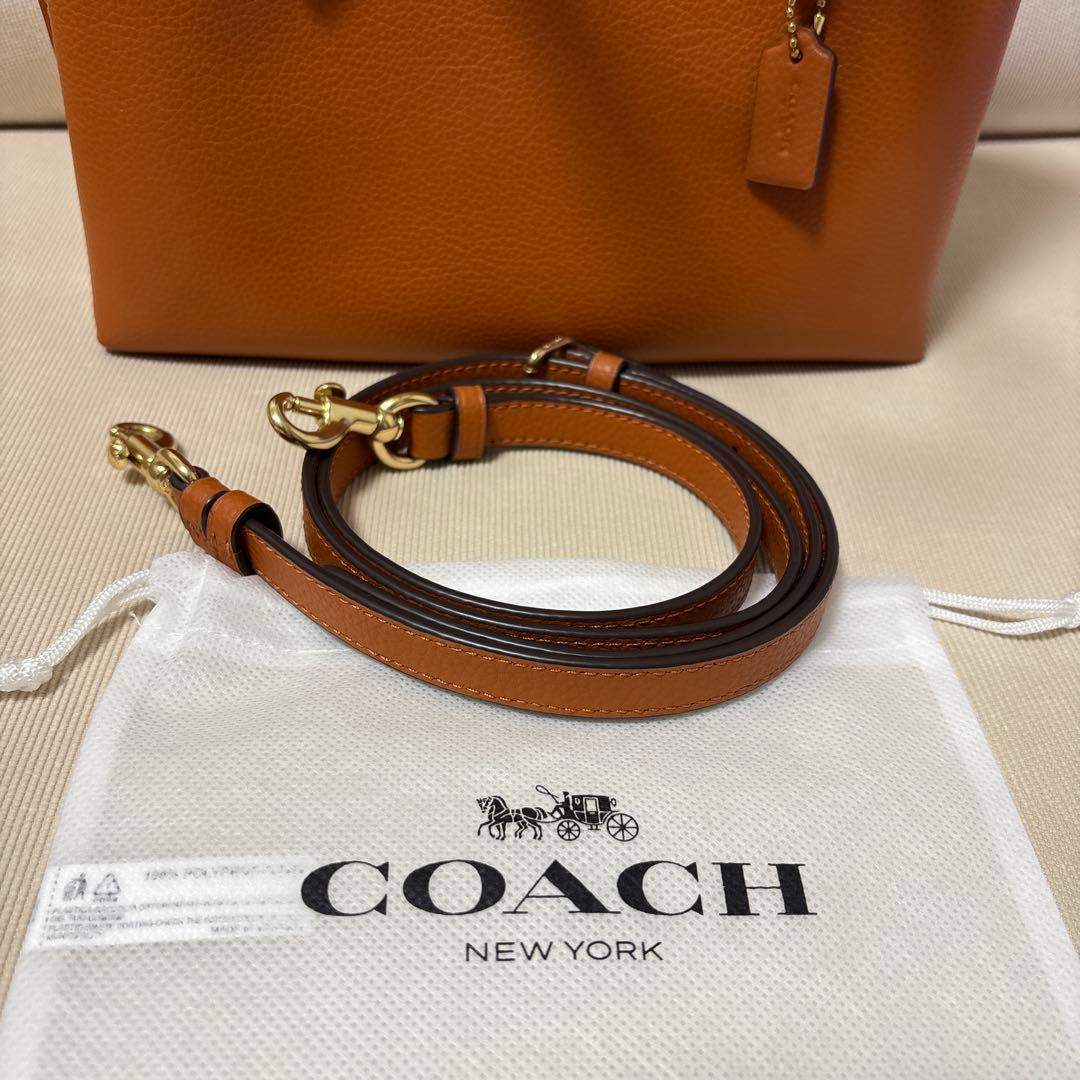 COACH NEWYORK アウトレット品　バッグ オレンジブラウン　レザー美品