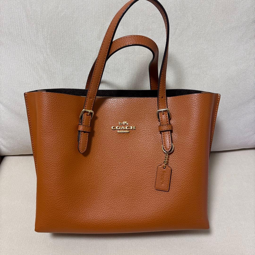 COACH NEWYORK アウトレット品　バッグ オレンジブラウン　レザー美品