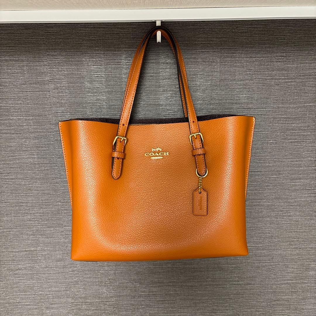 COACH NEWYORK アウトレット品　バッグ オレンジブラウン　レザー美品