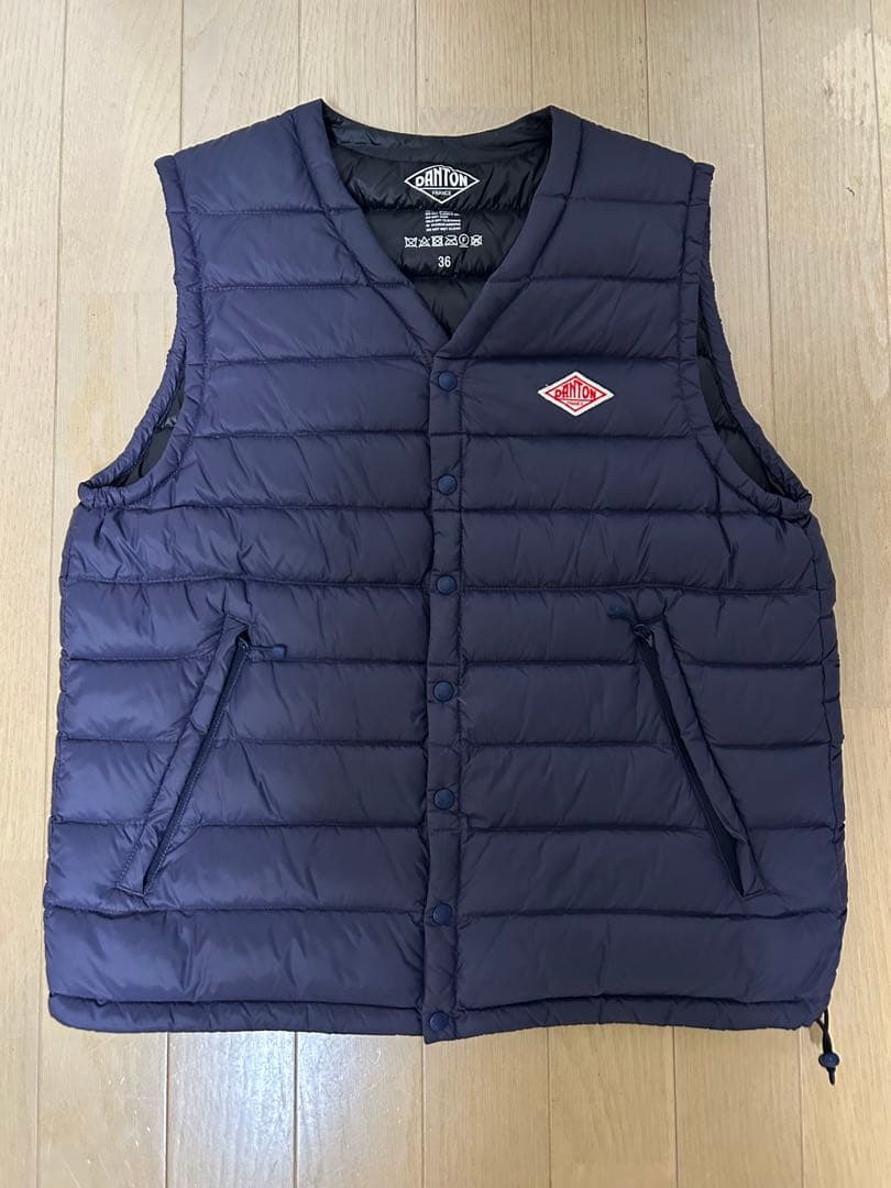 DANTON ネイビー ダウンベスト サイズ36