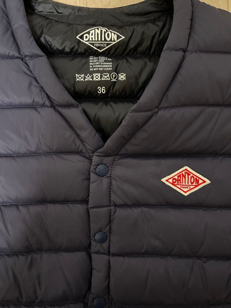 DANTON ネイビー ダウンベスト サイズ36
