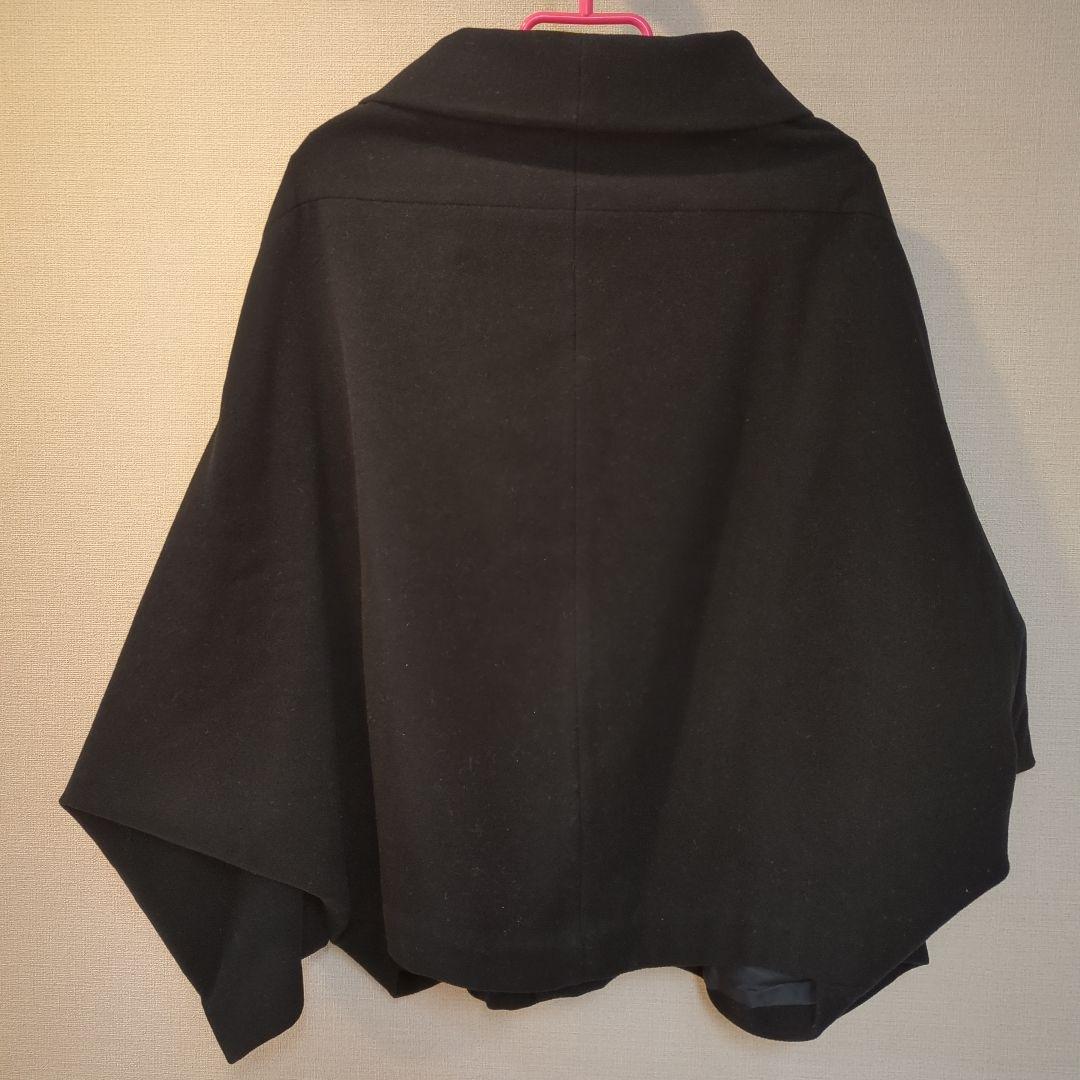 Y's ワイズ ポンチョケープ風コート 黒 L