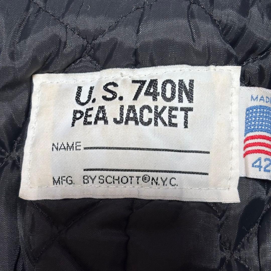 【USA製】ショット 740N ピーコート ブラック 黒 キルティング 42