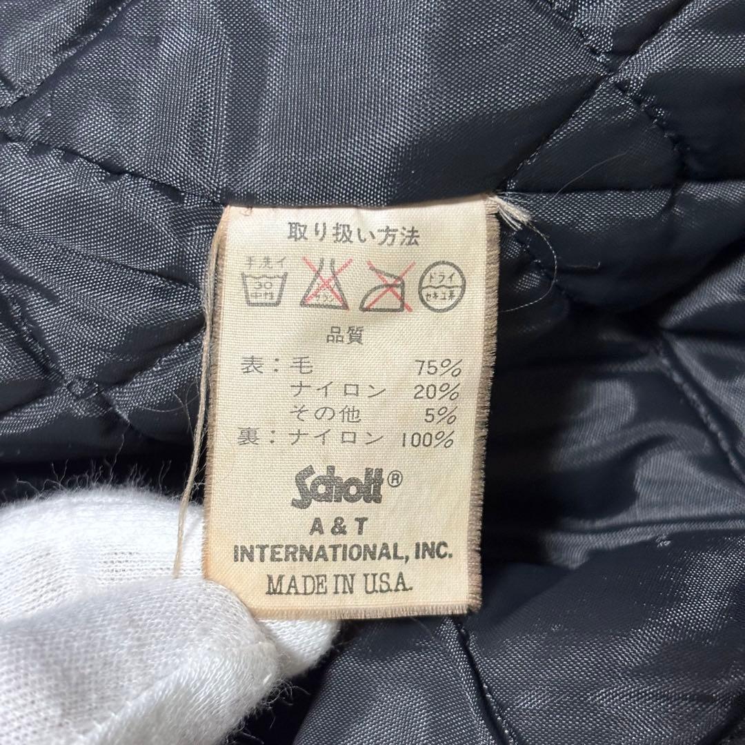 【USA製】ショット 740N ピーコート ブラック 黒 キルティング 42