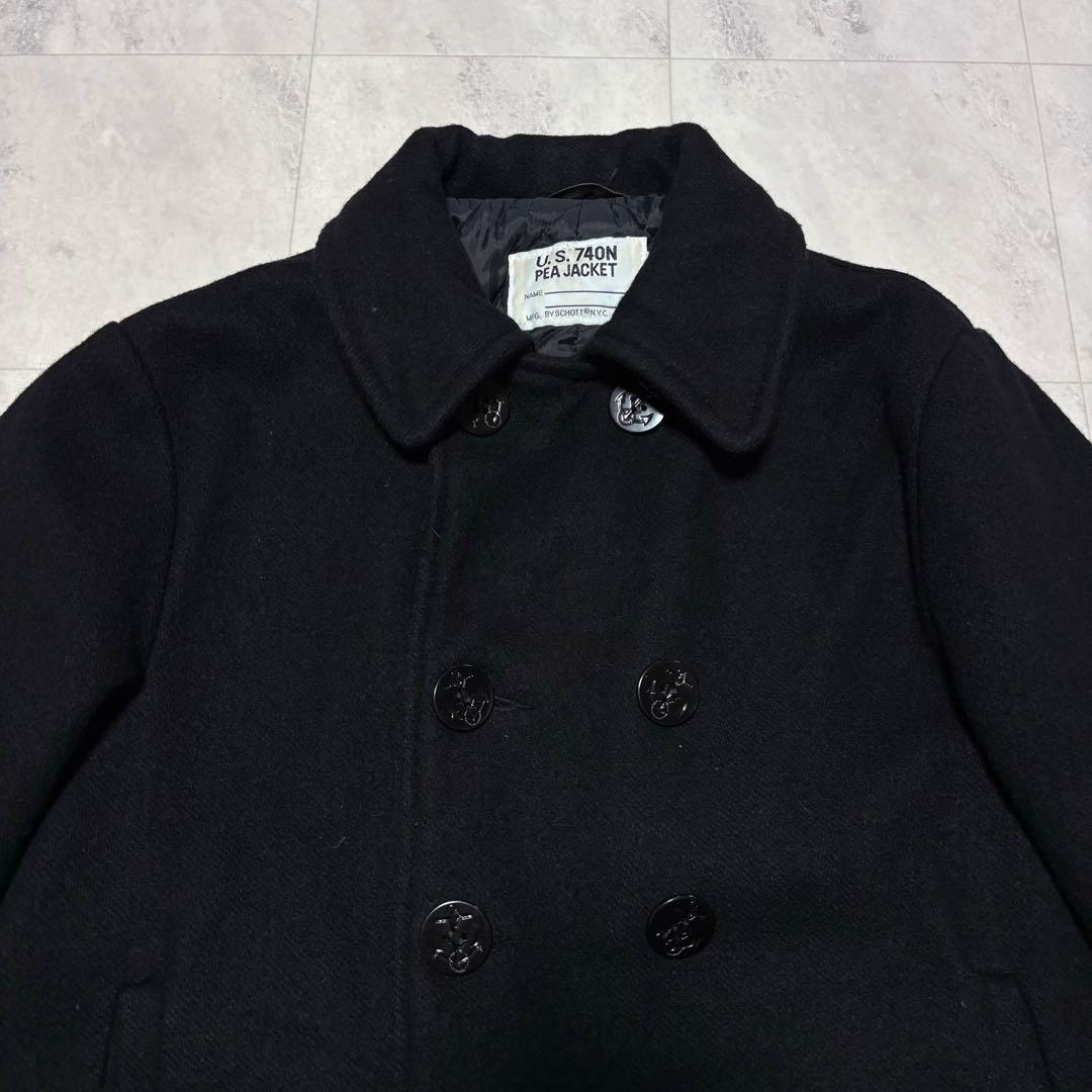 【USA製】ショット 740N ピーコート ブラック 黒 キルティング 42