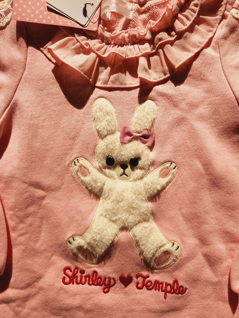 シャーリーテンプル長袖ワンピース120cmピンクうさぎ