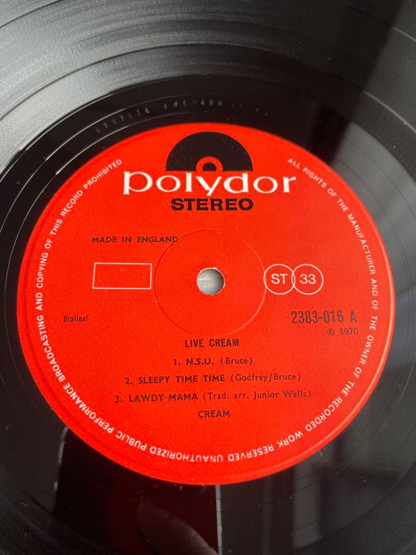 Cream LIVE CREAM LP UK オリジナル