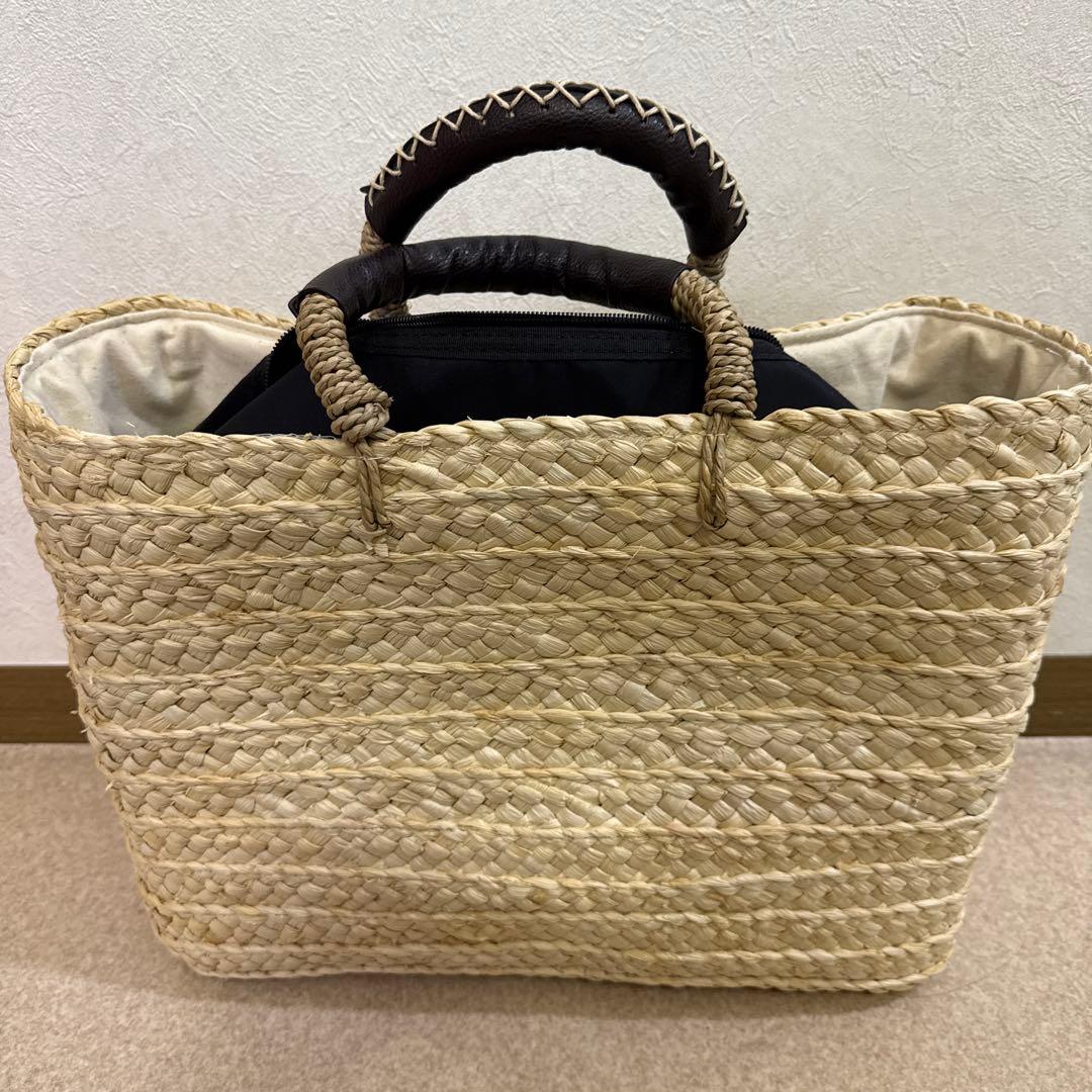 dean&deluca 保冷ポーチ付　かごバッグ　【美品】