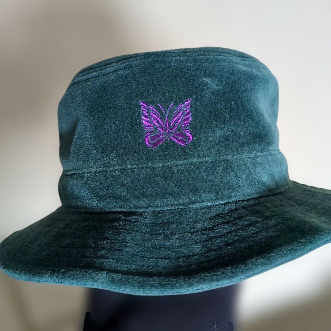 美品ニードルズ needles バケットハット ダークグリーン L