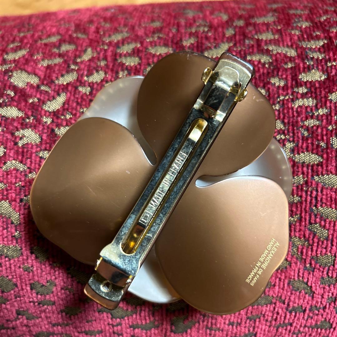 【希少】美品　アレクサンドル ドゥ パリ カメリア バレッタ フラワー