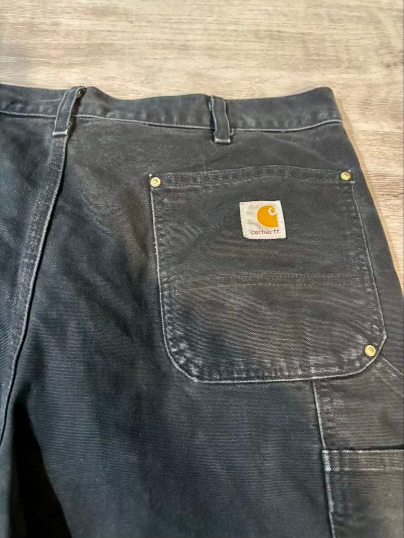 358 Carhartt B01 BLK USA製 ダブルニー ダックパンツ