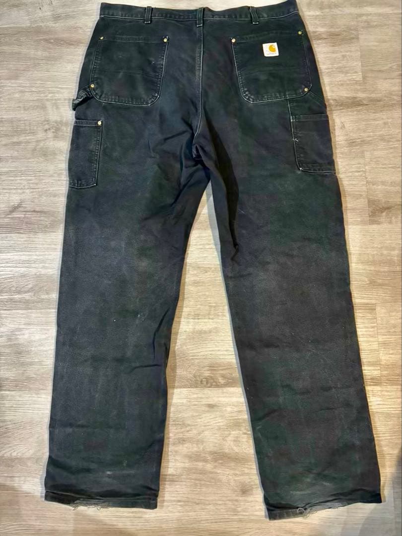 358 Carhartt B01 BLK USA製 ダブルニー ダックパンツ