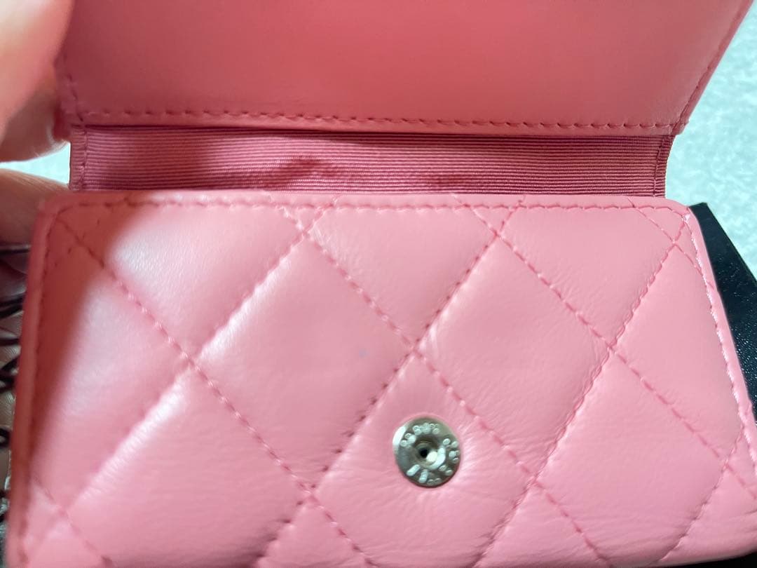 CHANEL (シャネル) マトラッセシルバー金具 6連 キーケース ピンク