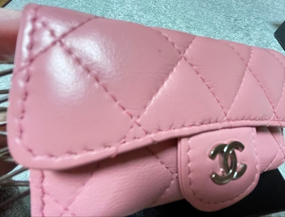 CHANEL (シャネル) マトラッセシルバー金具 6連 キーケース ピンク
