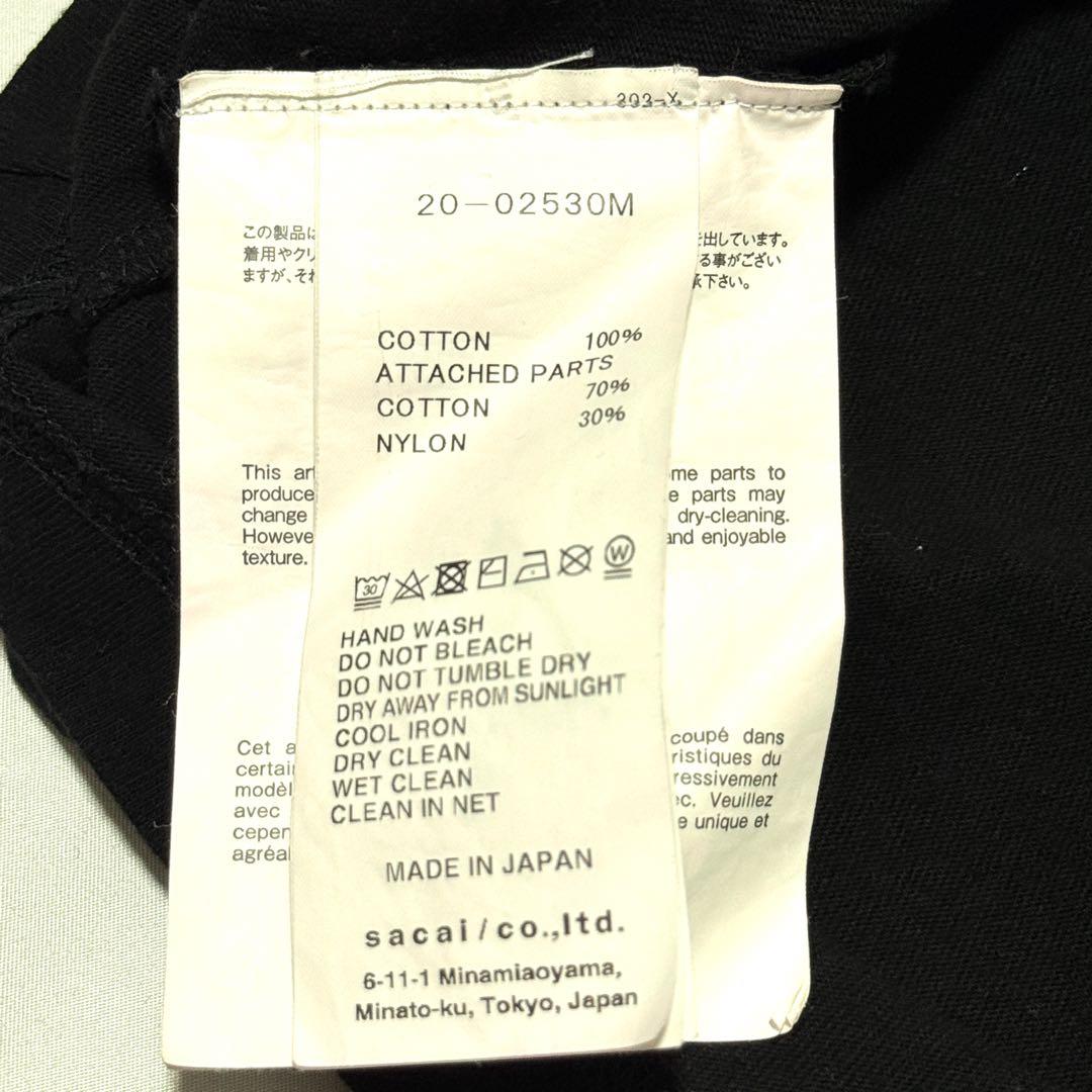 16さん専用美品 サカイ sacai ドッキングポケット長袖カットソー ブラック