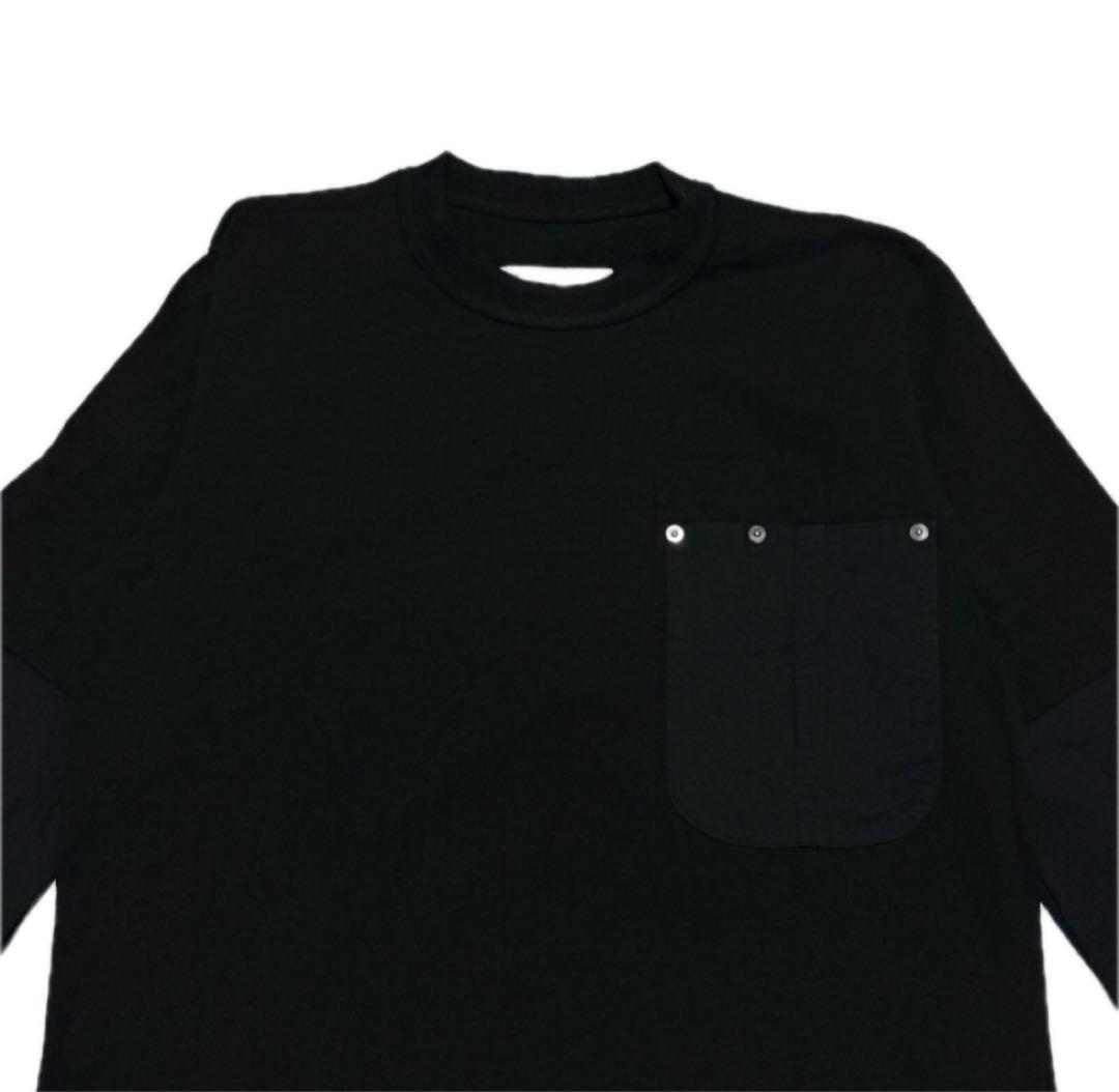 16さん専用美品 サカイ sacai ドッキングポケット長袖カットソー ブラック