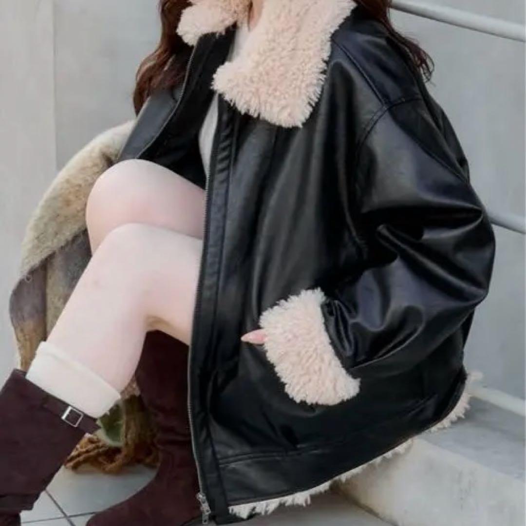 Kastane ボアフライトジャケット S