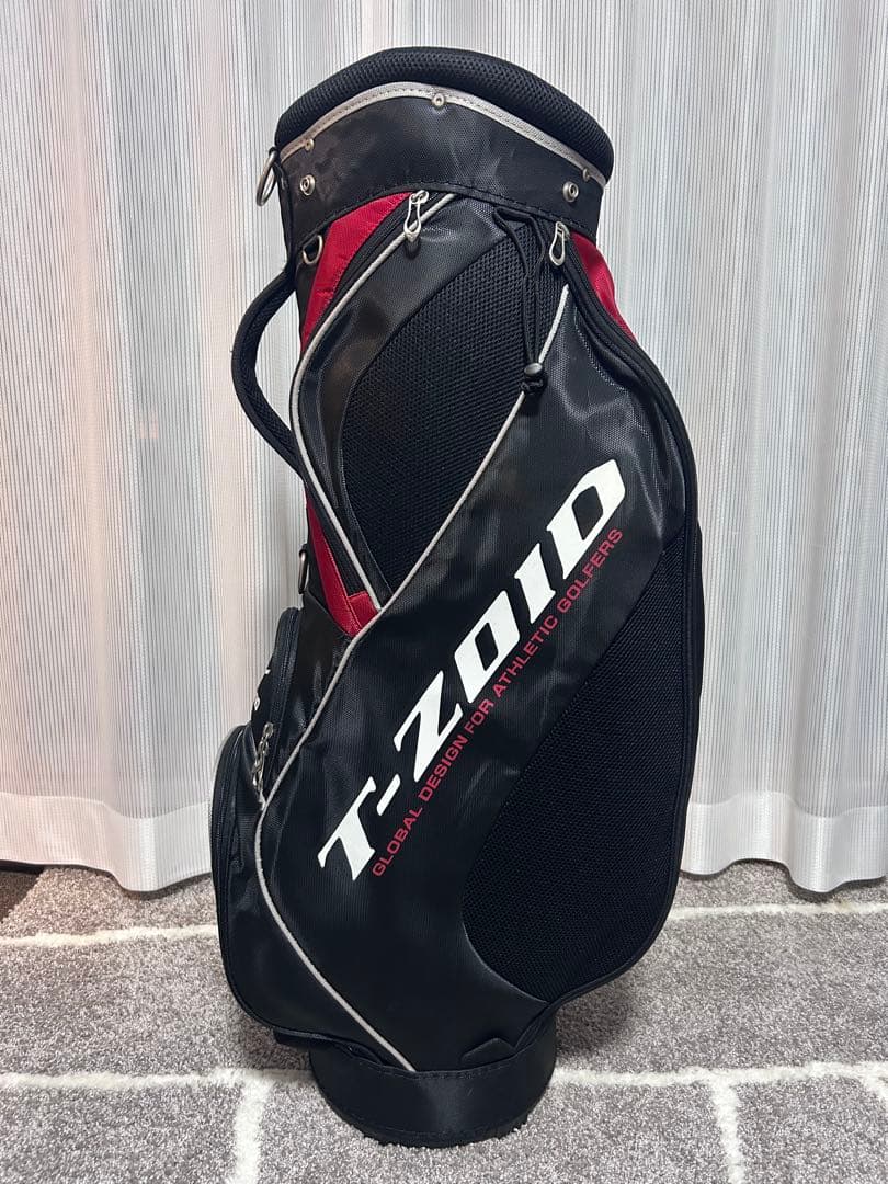 【フードカバー付】Mizuno ミズノ T-ZOID キャディバッグBK/RED