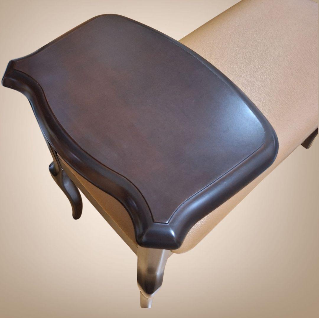 アンティーク風　テレフォンベンチ　ベージュ 合成皮革