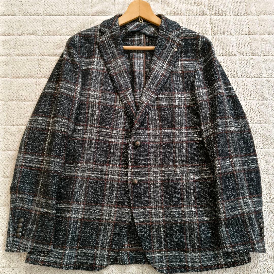 タリアトーレ モンテカルロ シルク混 テーラードジャケット チェック 48
