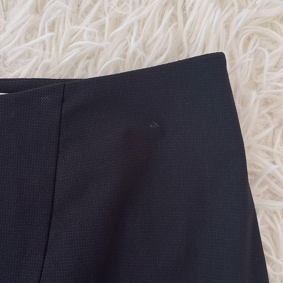 大きいサイズ13✨ケイミー ノーカラー スカートスーツ セットアップ 紺 伸縮性