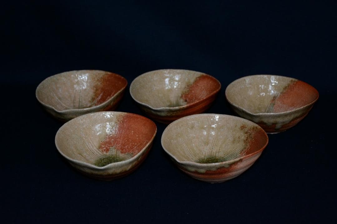 信楽焼　すり鉢向付　5客　土山窯　杉本睦子　中古品　送料込み