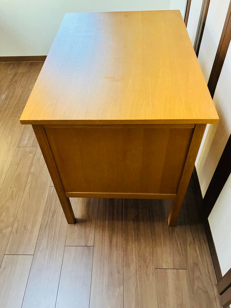 unico★パソコンデスク★学習机★ナチュラルウッド 3段引き出し