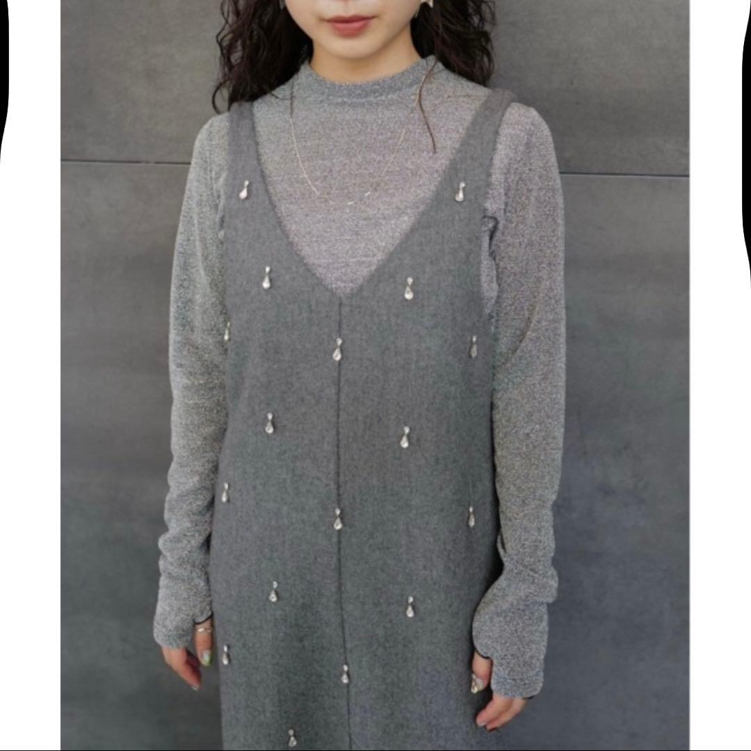 Ameri 新品未使用♡ UND ELSA BIJOU WOOL DRESS♡