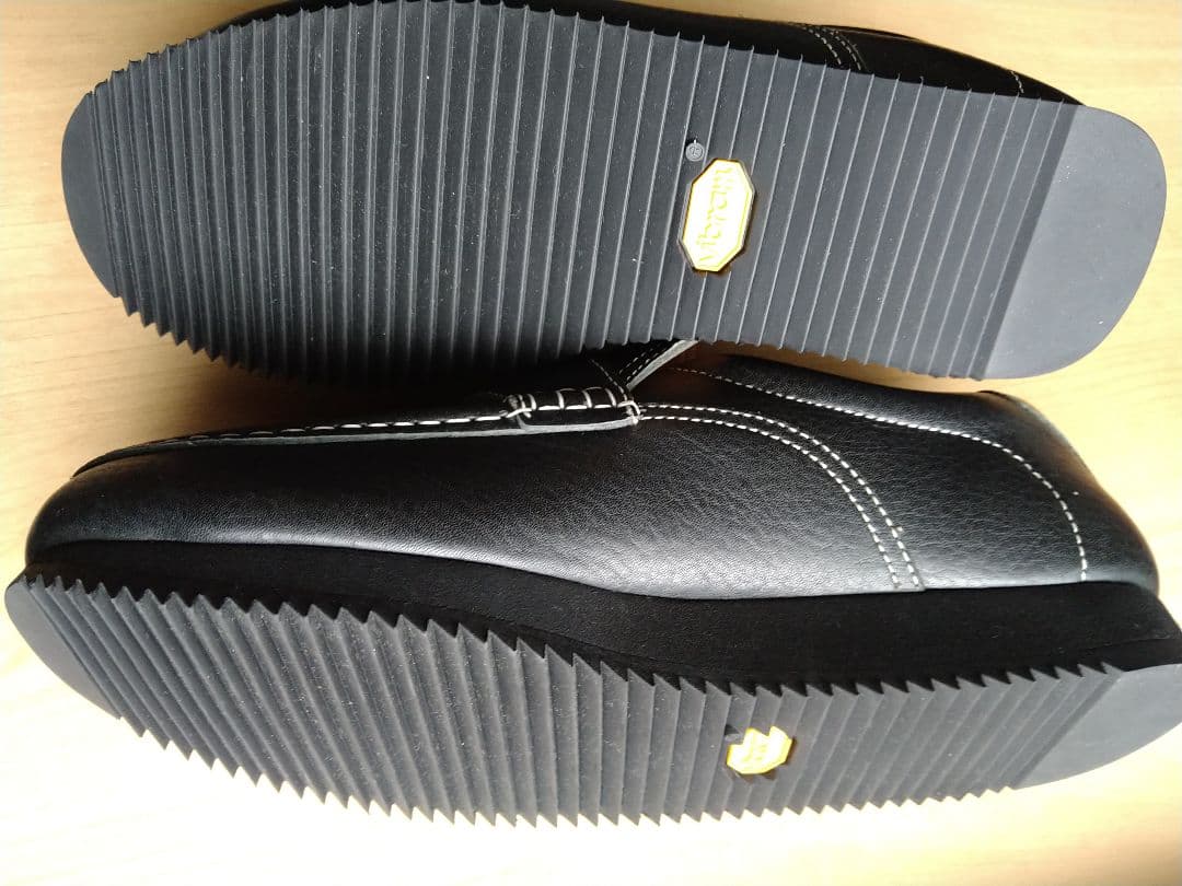 Papas＋　パパスブラックレザー　スリッポン　新品未使用　25cm