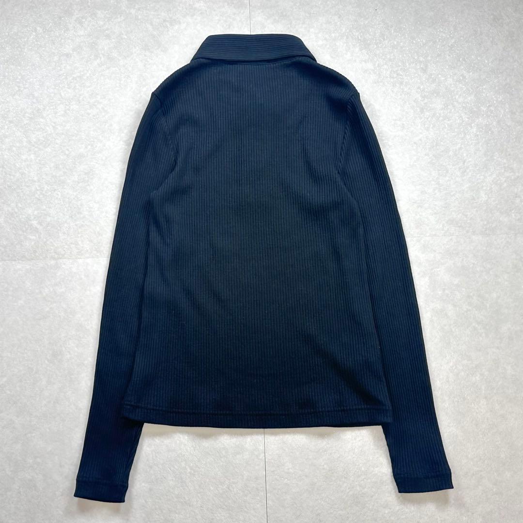 【美品】レイビームス × フレッドペリー リブロングスリーブ ポロシャツ 黒
