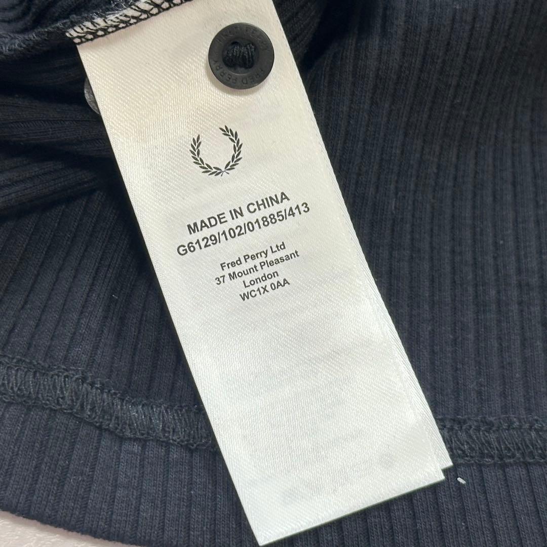 【美品】レイビームス × フレッドペリー リブロングスリーブ ポロシャツ 黒