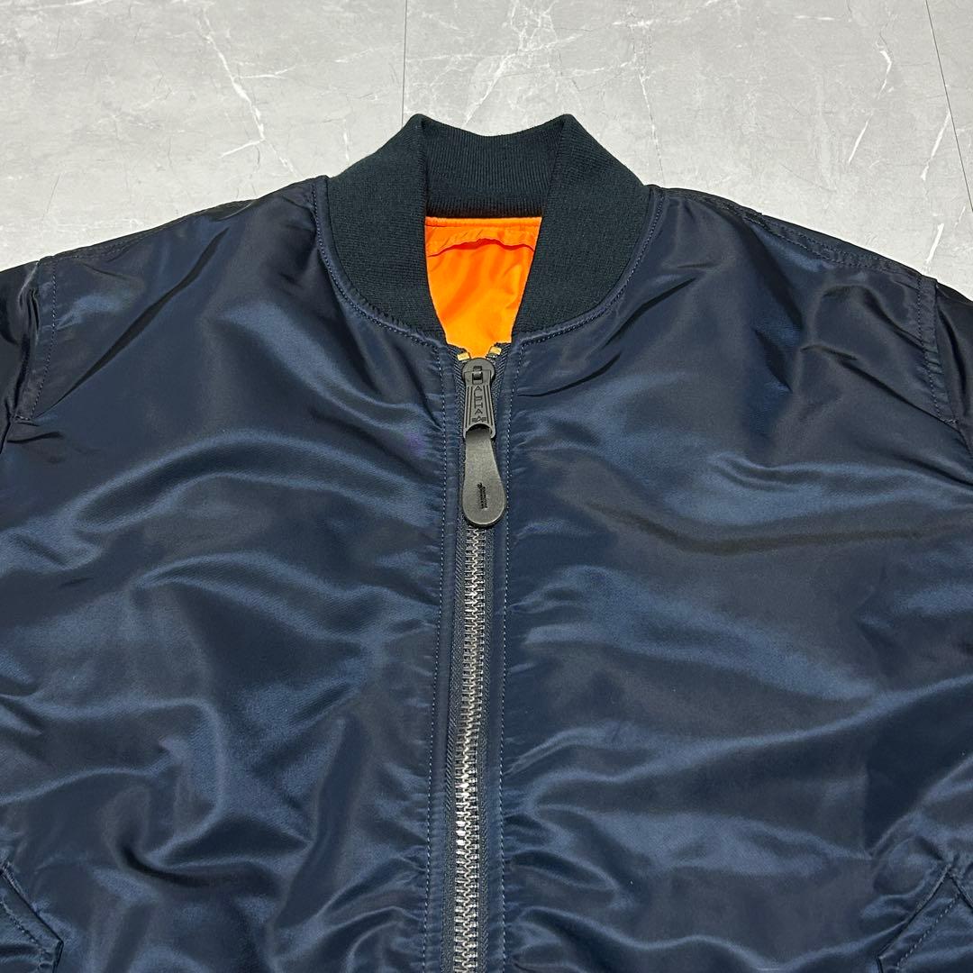 ☆新品級☆【ALPHA】MA-1 フライトジャケット ネイビー 赤タグ付き L