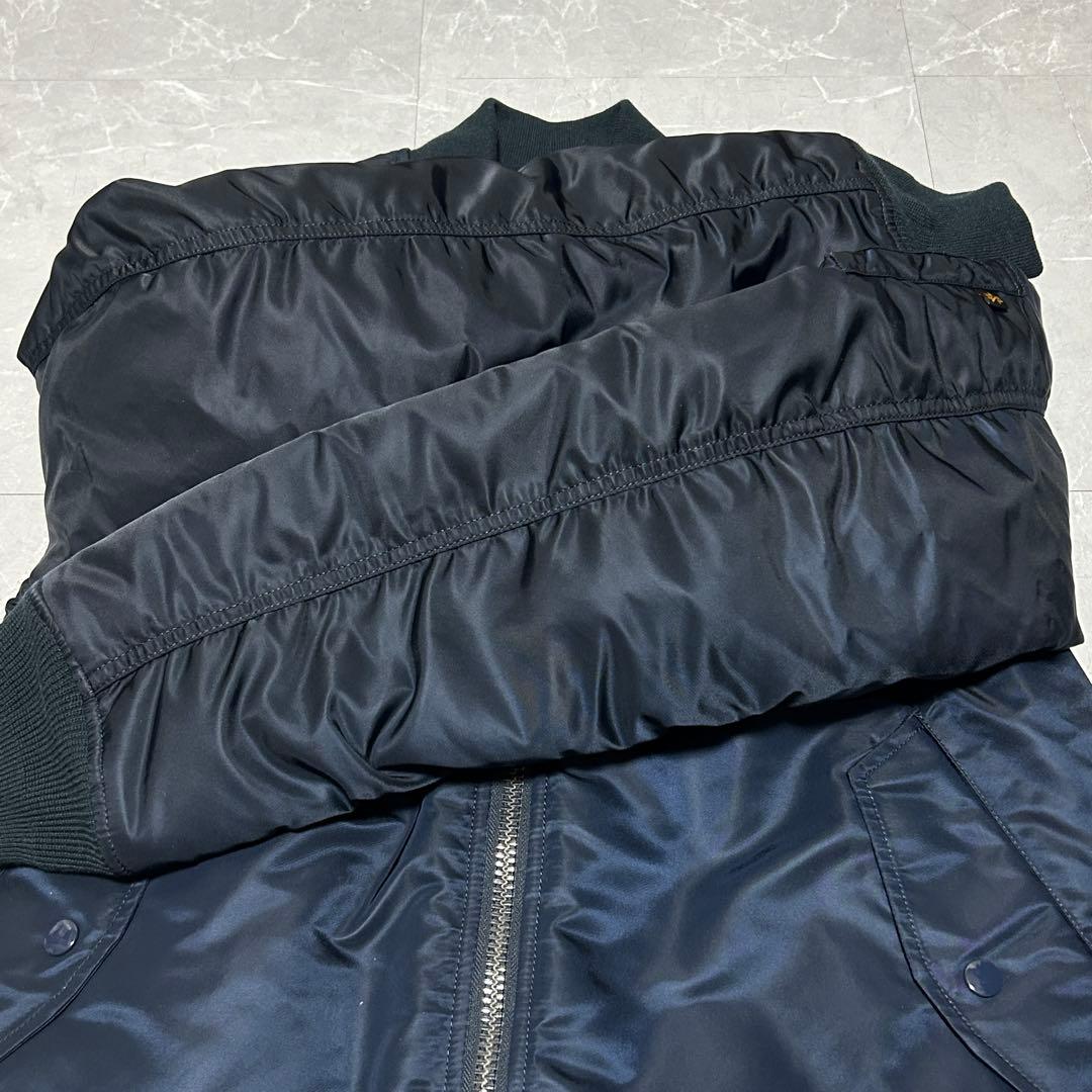 ☆新品級☆【ALPHA】MA-1 フライトジャケット ネイビー 赤タグ付き L