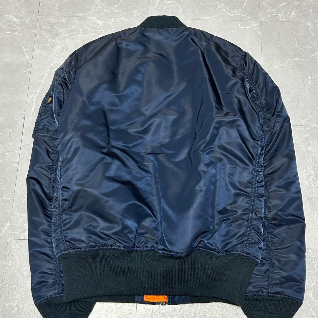 ☆新品級☆【ALPHA】MA-1 フライトジャケット ネイビー 赤タグ付き L