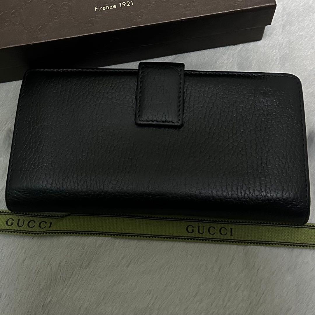 GUCCI グッチ　長財布　スタッズ　インターロッキング　GG ブラック