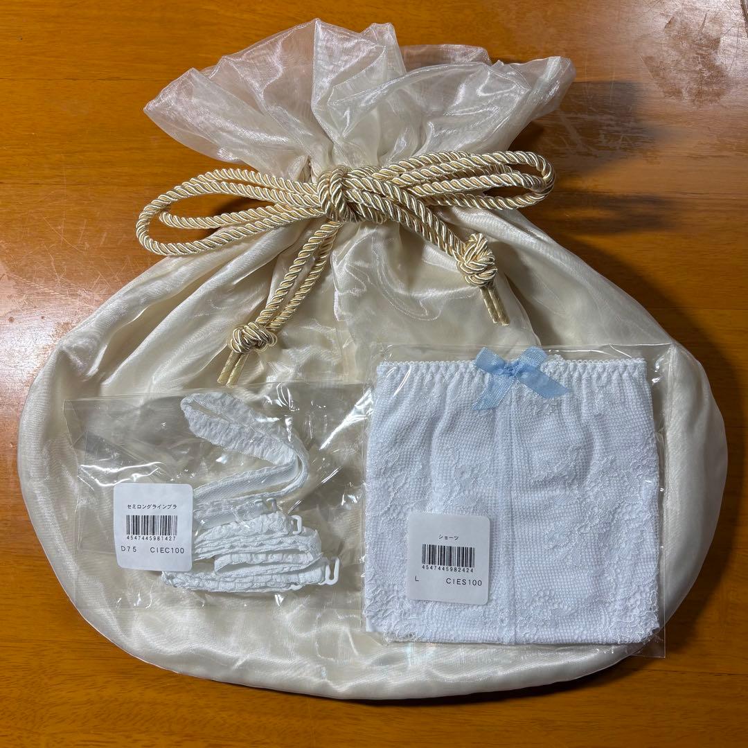 【美品】明日までの限定価格‼️セモアブライダルインナーセットD75専用ポーチ付き