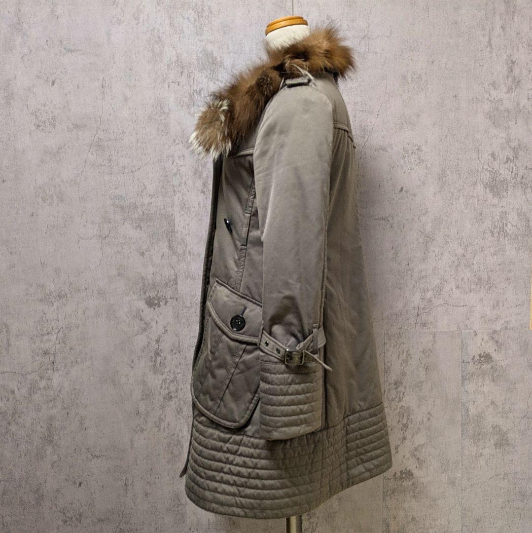 【美品】バーバリーブルーレーベル ファー付きトレンチコート ノバチェック