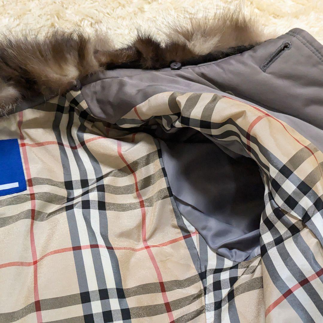 【美品】バーバリーブルーレーベル ファー付きトレンチコート ノバチェック
