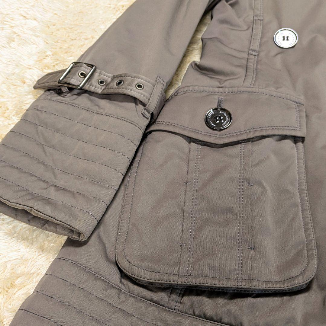 【美品】バーバリーブルーレーベル ファー付きトレンチコート ノバチェック