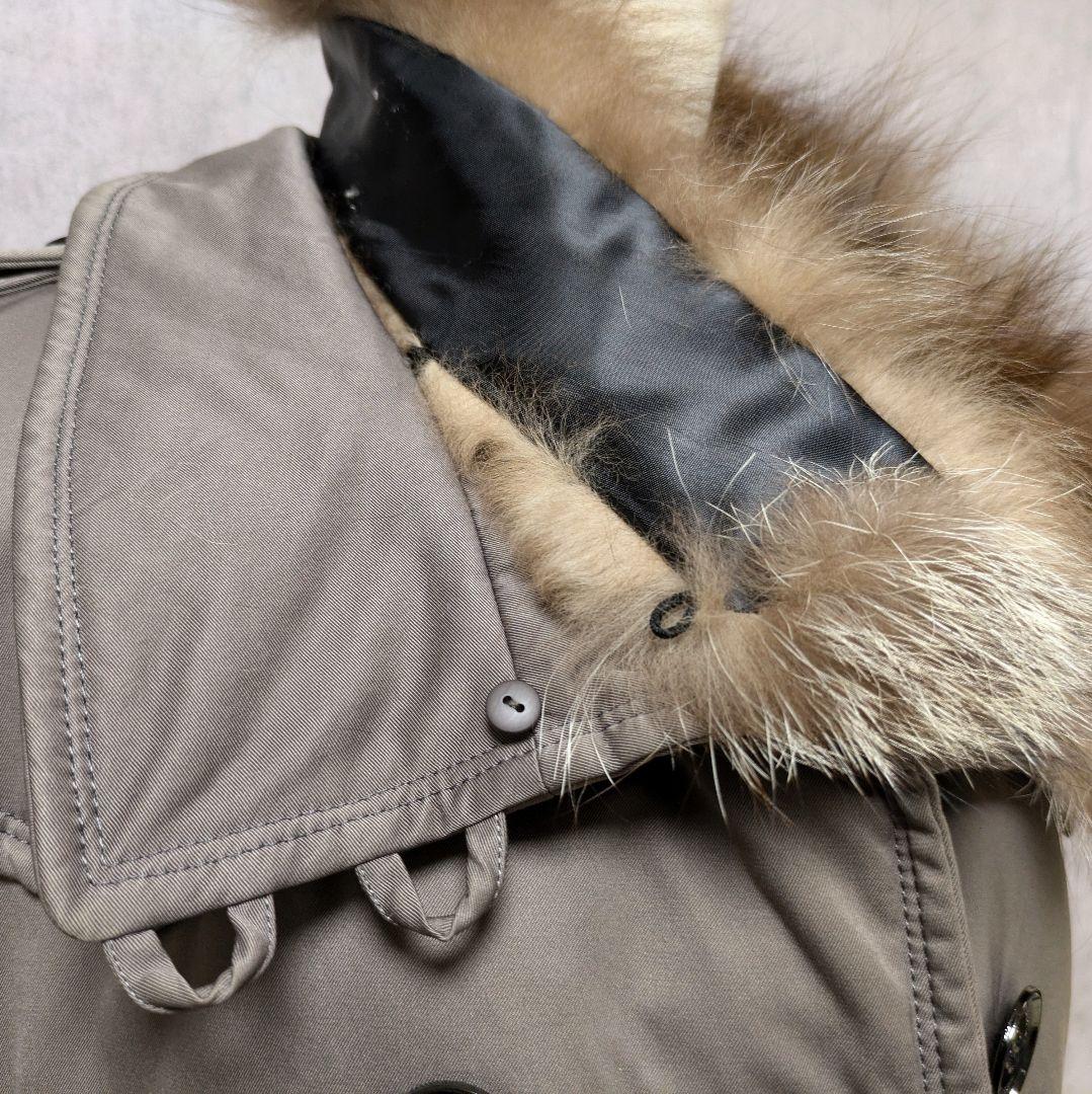 【美品】バーバリーブルーレーベル ファー付きトレンチコート ノバチェック