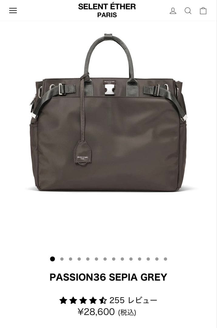 バッグ SELENT ETHER 36 SEPIA GREY